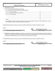 Formulario FL-165 Solicitud De Registro De Falta De Comparecencia (Derecho De Familia - Filiacion Uniforme) - California (Spanish), Page 2