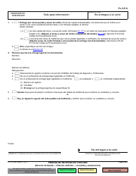 Formulario FL-115 Prueba De Entrega De Citacion Judicial (Derecho De Familia - Filiacion Uniforme - Custodia Y Manutencion) - California (Spanish), Page 2