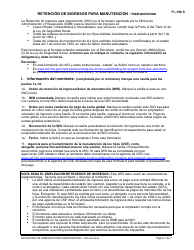Instrucciones para Formulario FL-195 Retencion De Ingresos Para Manutencion - California (Spanish)