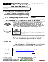 Document preview: Form FL-328 Notice Regarding Confidentiality of Child Custody Evaluation Report Under Family Code Section 3111 - California