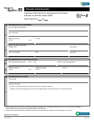 Document preview: Forme V-3187 Demande D'aide Financiere - Programme D'aide Financiere Au Developpement DES Transports Actifs Dans Les Perimetres Urbains (Tapu) - Quebec, Canada (French)
