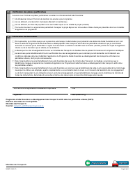 Forme V-3187 Demande D&#039;aide Financiere - Programme D&#039;aide Financiere Au Developpement DES Transports Actifs Dans Les Perimetres Urbains (Tapu) - Quebec, Canada (French), Page 5