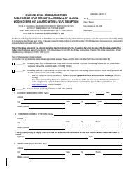 Document preview: Form RM-73 (1038B) 10% Dead, Dying or Diseased Trees Fuelwood or Split Products or Removal of Slash & Woody Debris Not Located Within a Wlpz Exemption - California