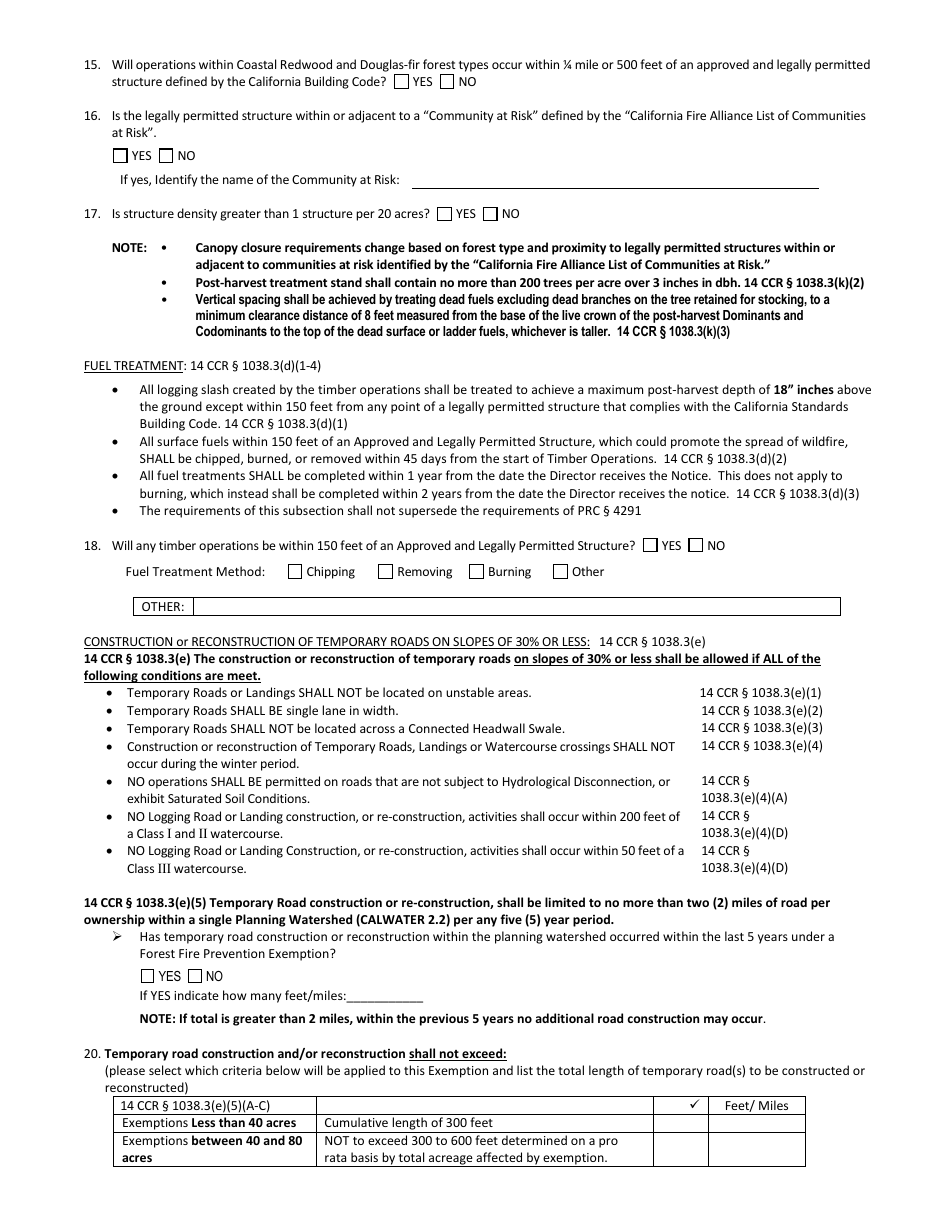 Form RM-73 (1038.3) Forest Fire Prevention Exemption - California, Page 5