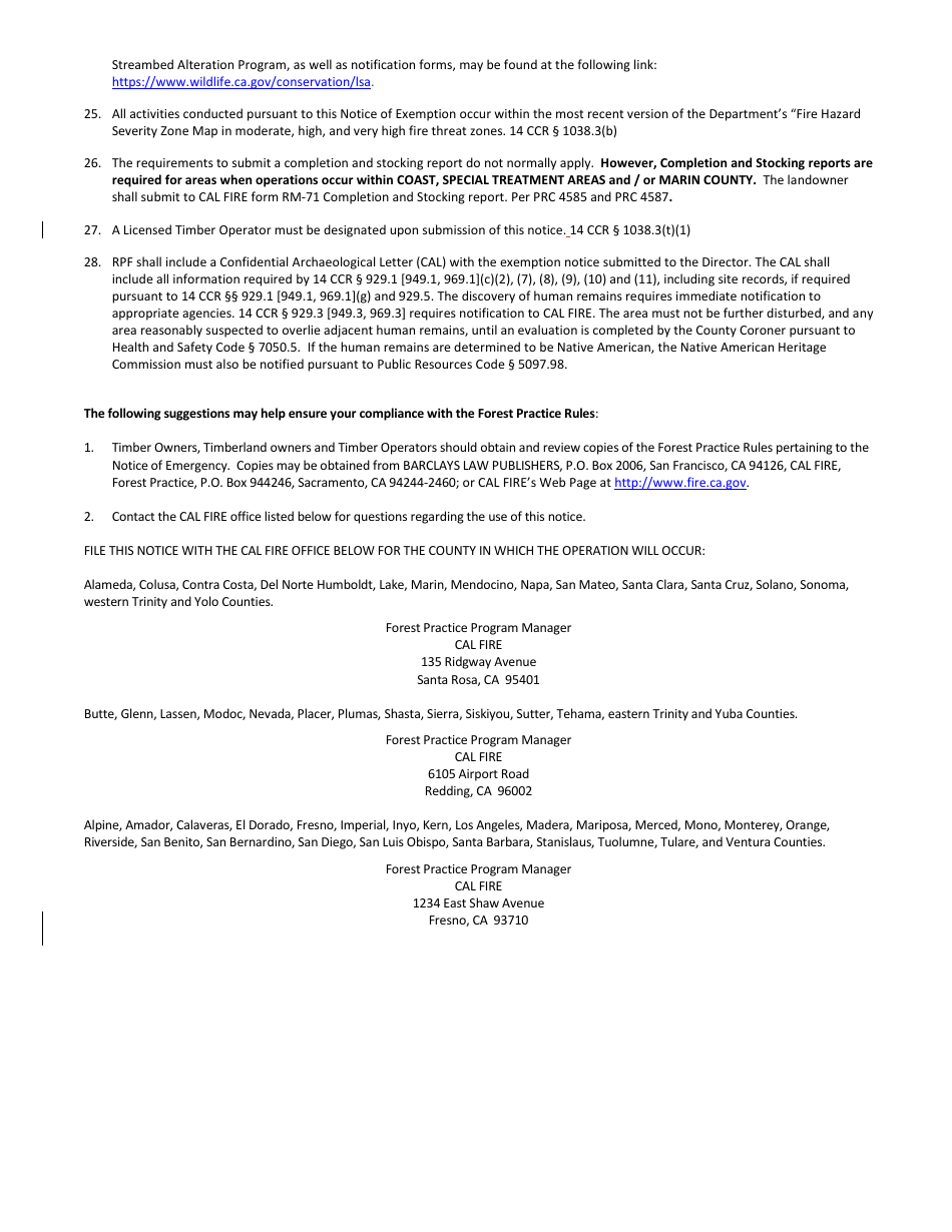 Form RM-73 (1038.3) Forest Fire Prevention Exemption - California, Page 9