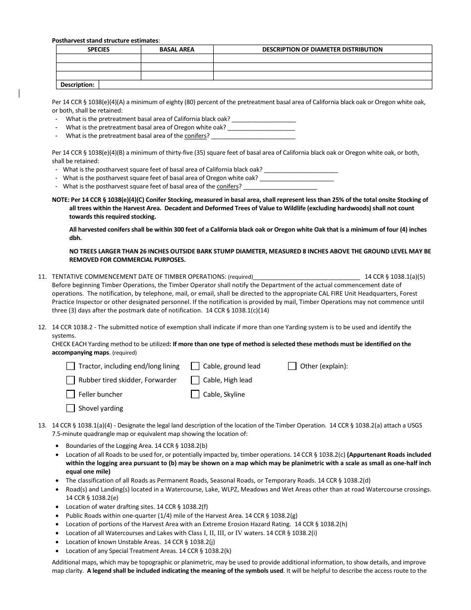 Form RM-73 (1038(E)) Oak Woodland Restoration Exemption Form - California, Page 4
