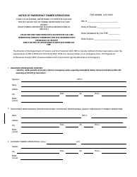 Form RM-67 Notice of Emergency Timber Operations - California