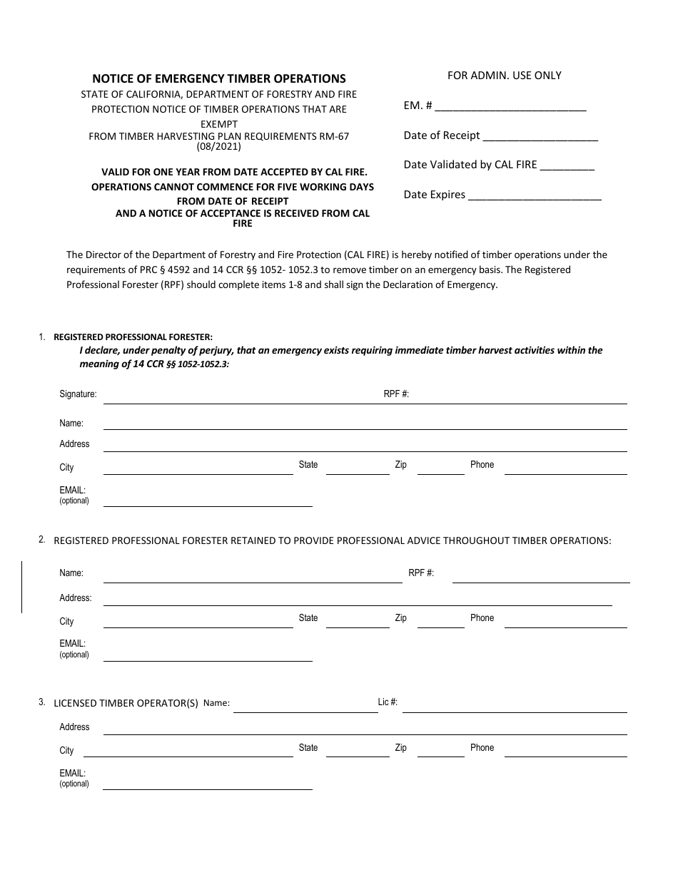 Form RM-67 - Fill Out, Sign Online and Download Fillable PDF ...