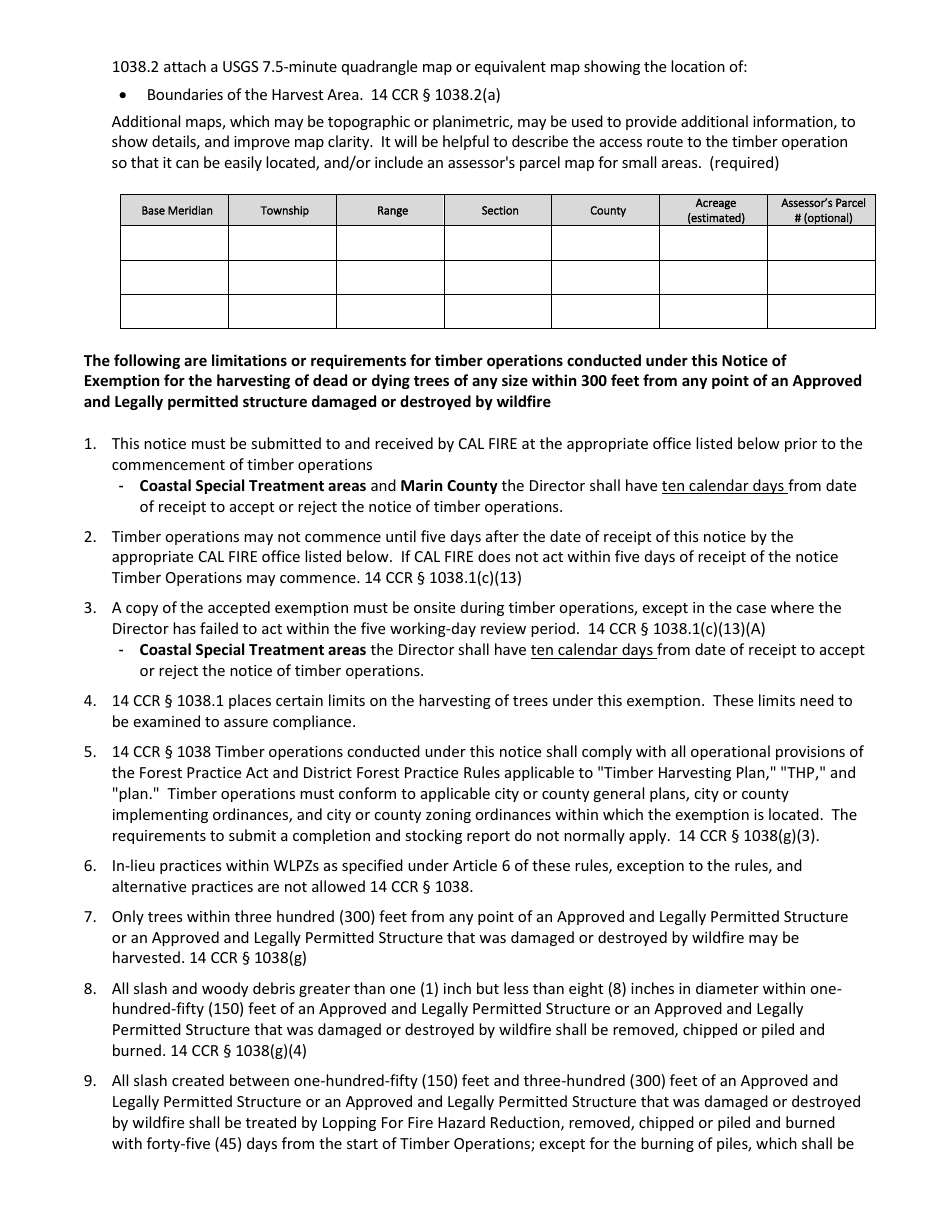 Post-fire Recovery Exemption - California, Page 4