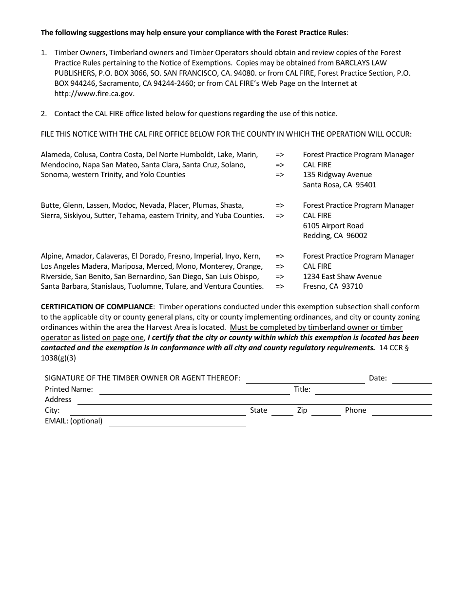 Post-fire Recovery Exemption - California, Page 6