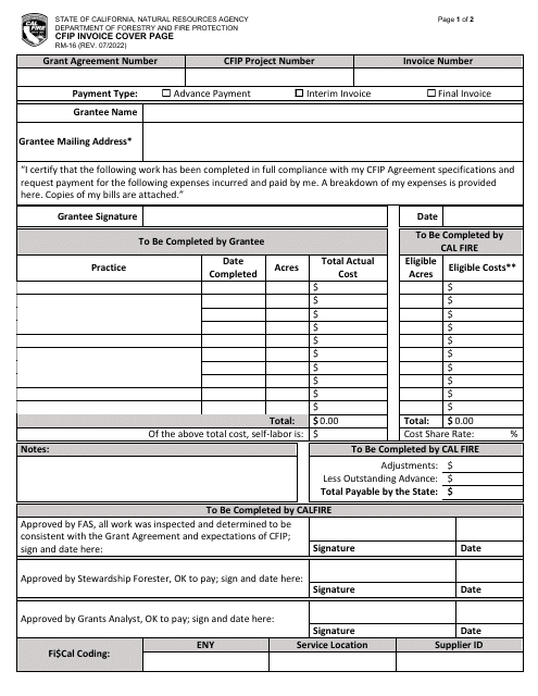 Form RM-16  Printable Pdf