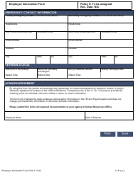 Employee Information Form - Delaware, Page 2