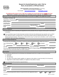 Document preview: DNR Form 542-0855 Request for Bonded Registration and/or Title for Boats, Snowmobiles or off Road Vehicles - Iowa