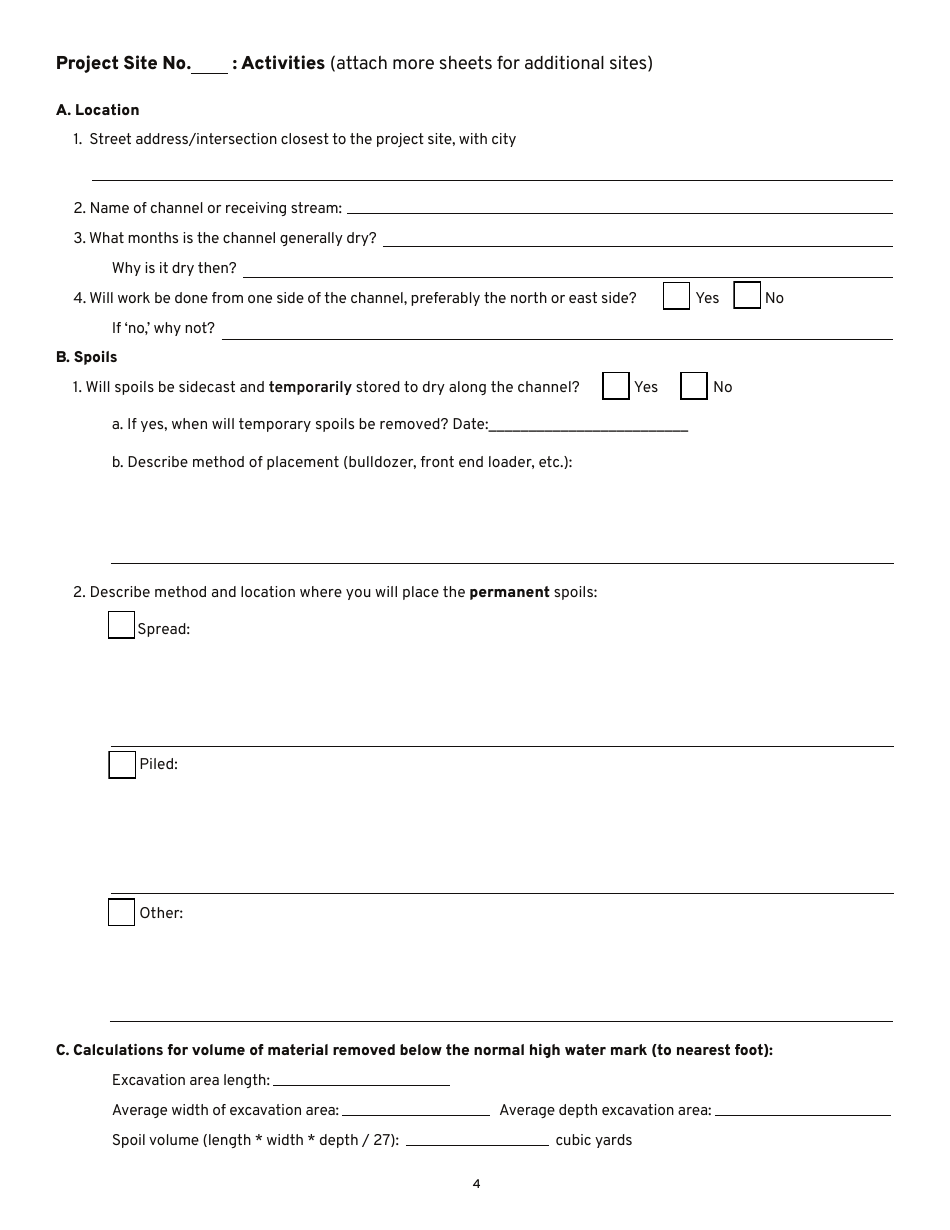 Agricultural Drainage Channel Maintenance Notification Form (notice) - Oregon, Page 4
