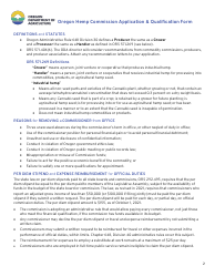 Oregon Hemp Commission Application &amp; Qualification Form - Oregon, Page 2