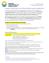 Document preview: Organic Certification Cost Share Reimbursement Application - Oregon