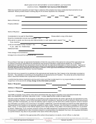 Agricultural Transfer Tax Calculation Request - Maryland