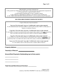 Document preview: Second Ground Rent Demand Notice - Maryland