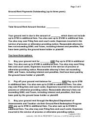 Third Ground Rent Demand Notice - Maryland, Page 2