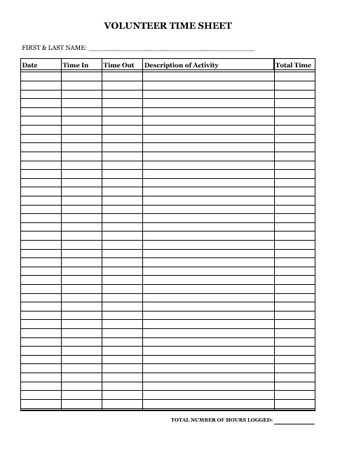 Volunteer Time Tracking Template from data.templateroller.com