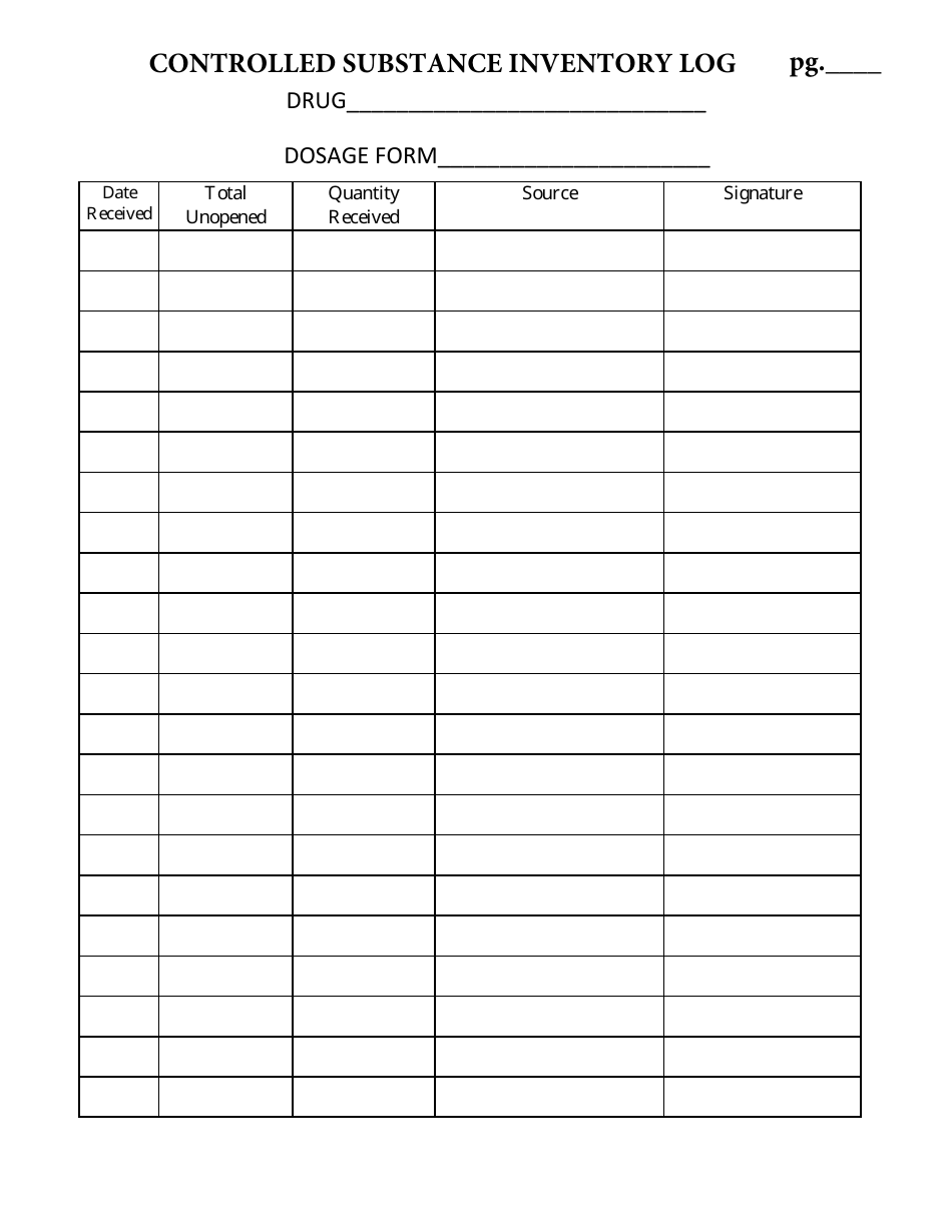 Information and Log Sheets for Drug Inventory - Alabama, Page 4