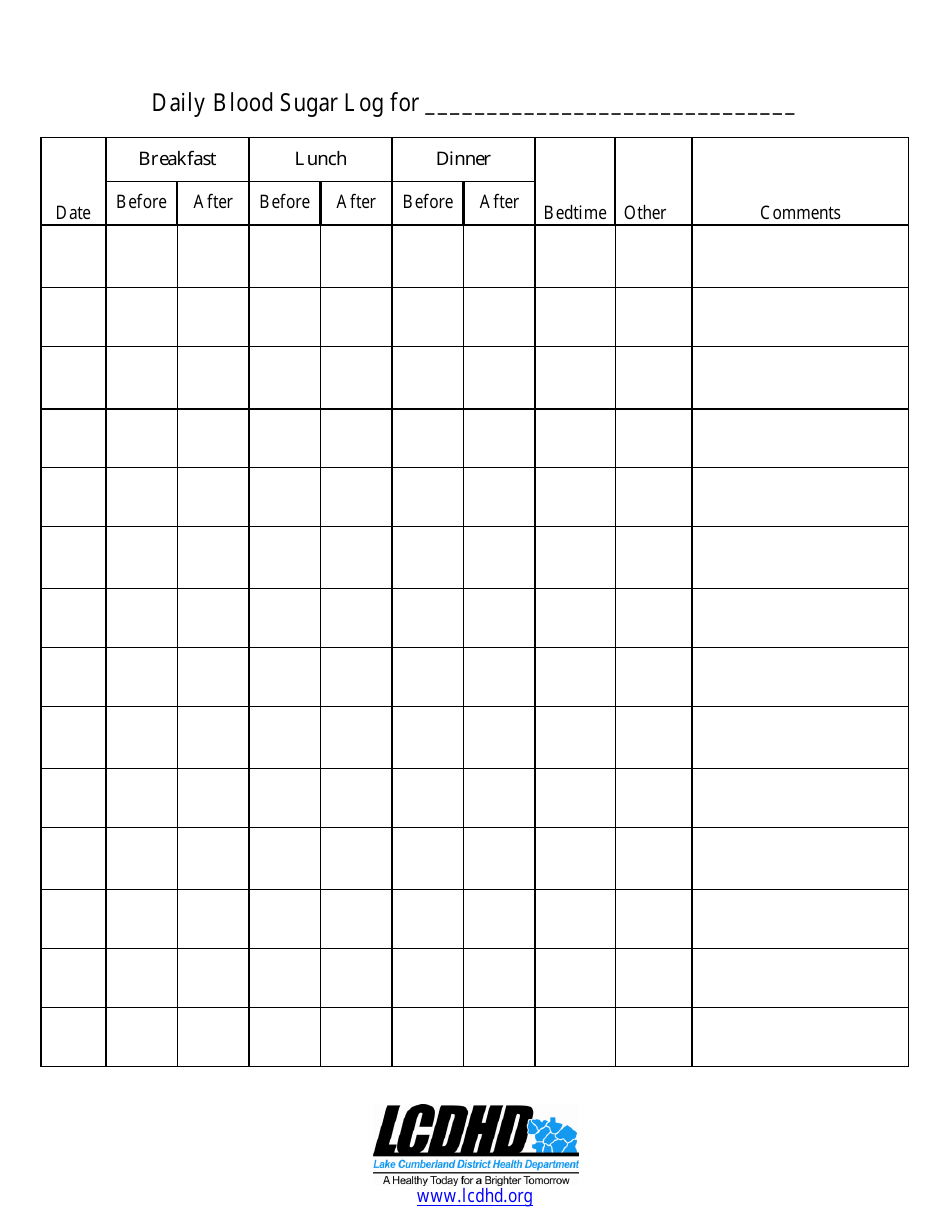 Daily Blood Sugar Log Template - Ensure accurate tracking of your daily blood sugar levels with this convenient log template. monitor your health and progress effortlessly.
