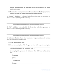 Divorce Settlement Agreement Template - Colorado, Page 5