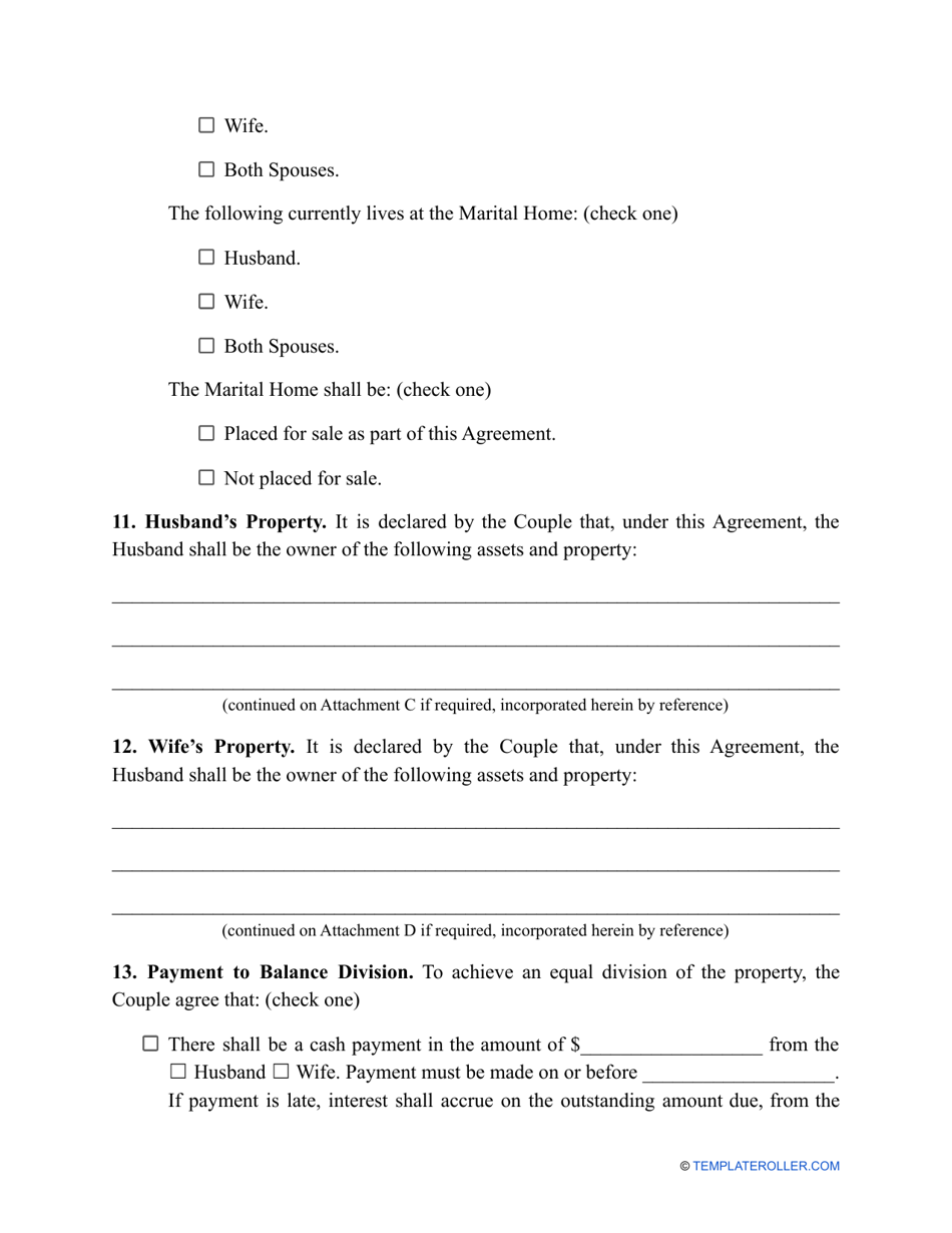 Divorce Settlement Agreement Template - Connecticut, Page 4