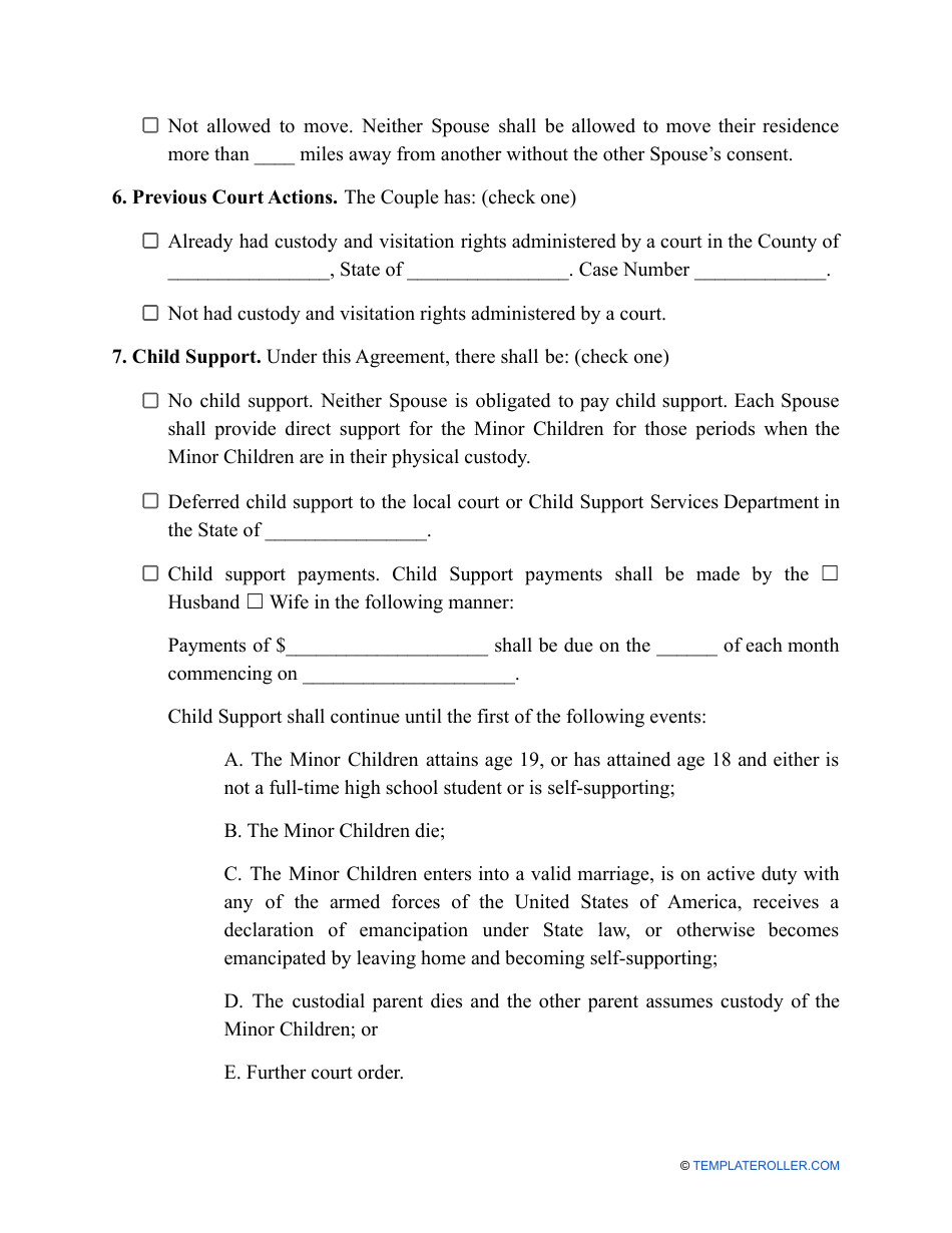 Divorce Settlement Agreement Template - Nebraska, Page 13