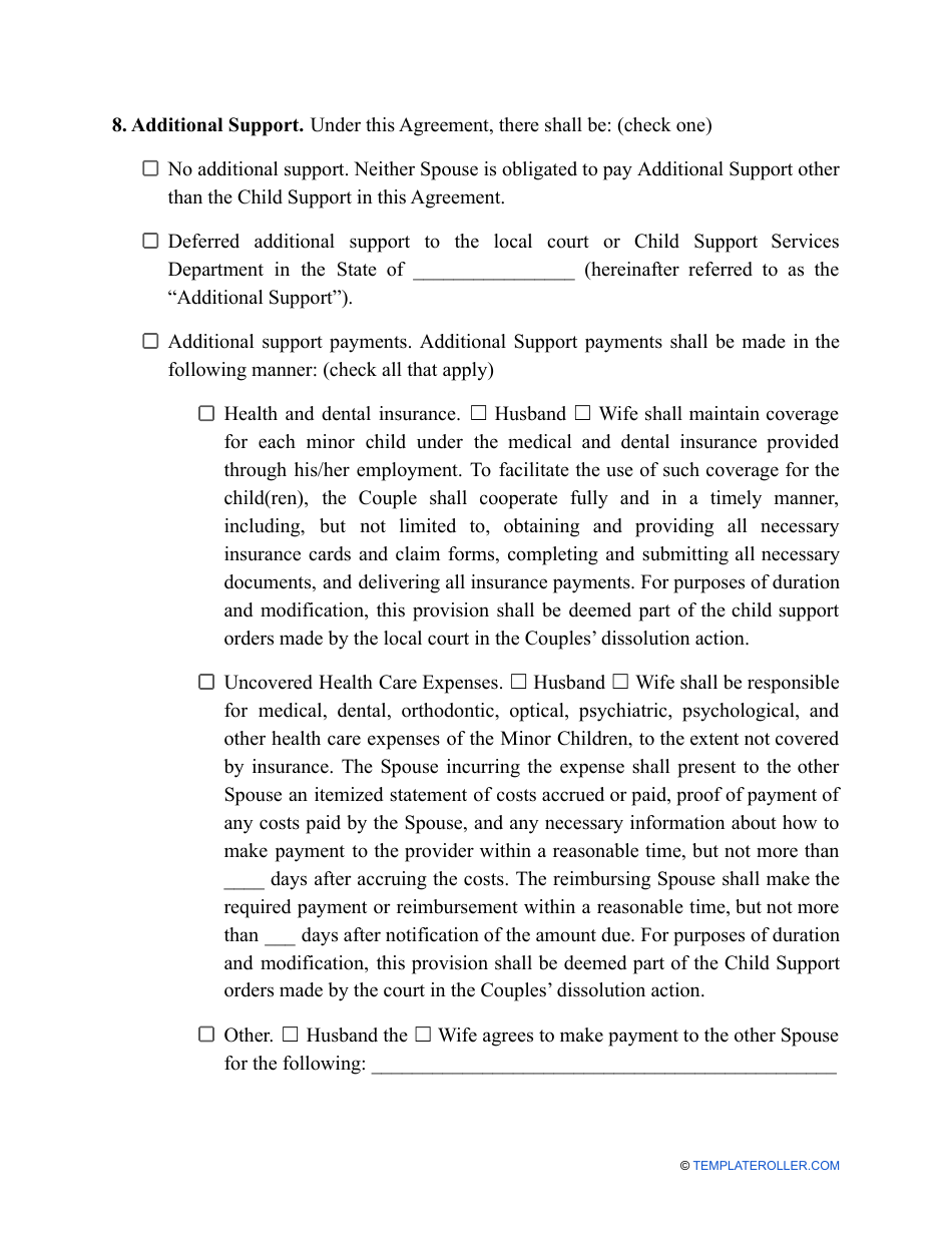 Divorce Settlement Agreement Template - Utah, Page 14