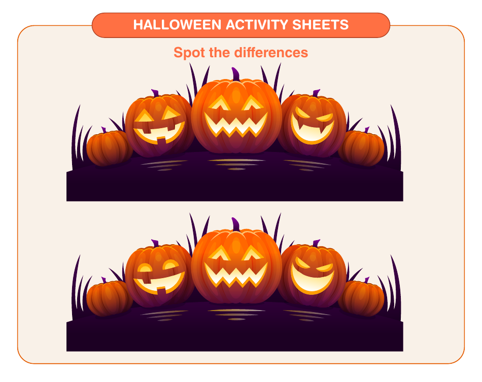 Spot the Differences - Halloween Activity Sheets, Page 1