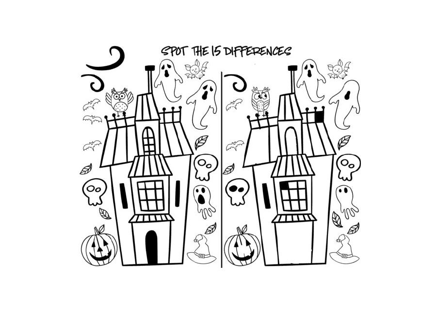 Halloween Spot the Differences Worksheet Download Pdf
