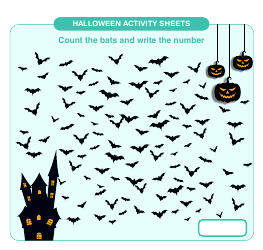 Halloween Counting Worksheet - Bats