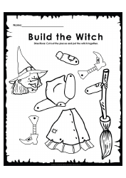 Document preview: Halloween Worksheet - Build the Witch