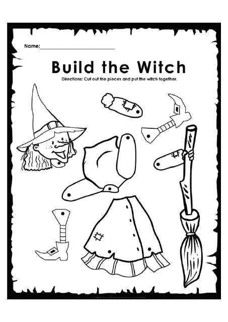 Halloween Worksheet - Build the Witch