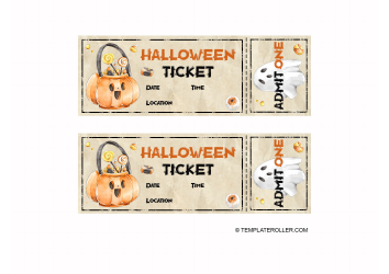 Halloween Ticket Template - Pumpkin