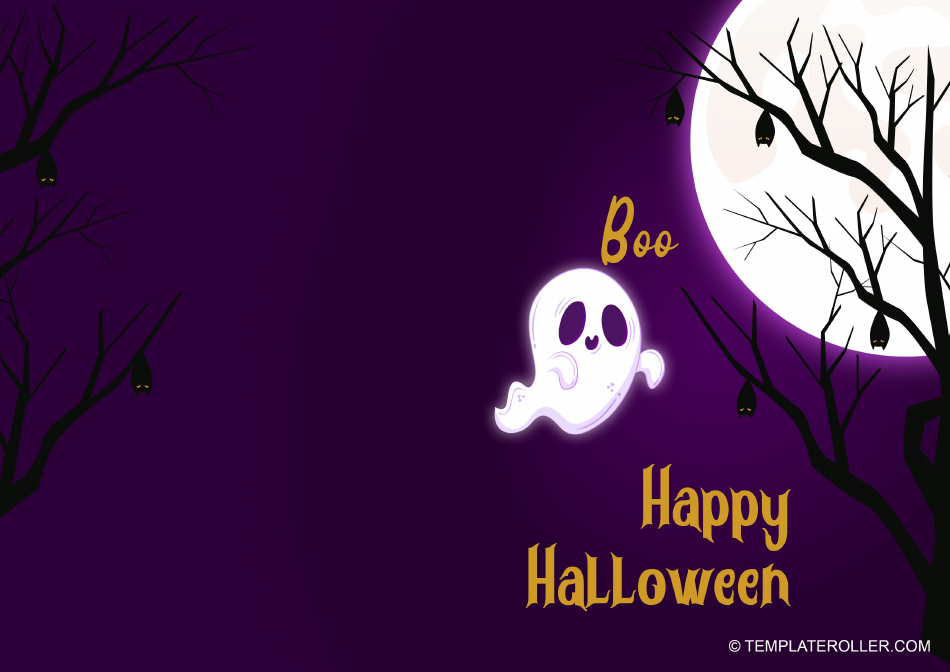 Halloween Card Template - Ghost Download Printable PDF | Templateroller