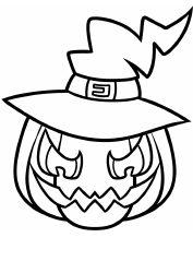 Document preview: Halloween Coloring Sheet - Pumpkin and Hat