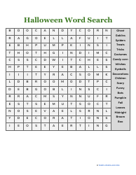 Halloween Word Search Worksheet for Kids