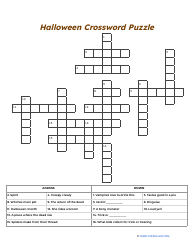 Spooky Halloween Crossword Puzzle