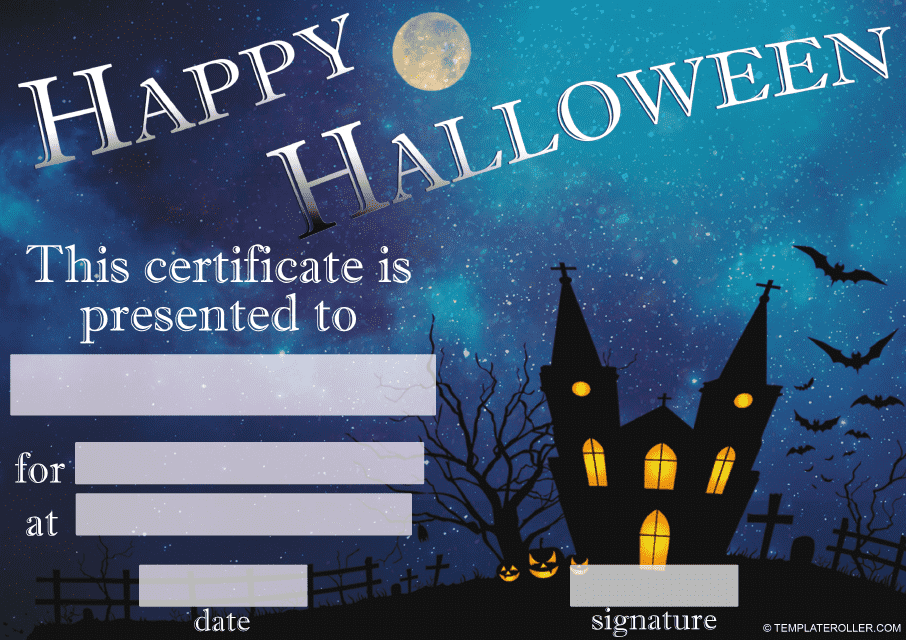 Halloween Certificate Template - Dark Night Preview
