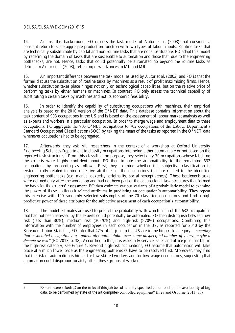 The Risk of Automation for Jobs in Oecd Countries: a Comparative Analysis - Melanie Arntz, Terry Gregory, Ulrich Zierahn, Page 11