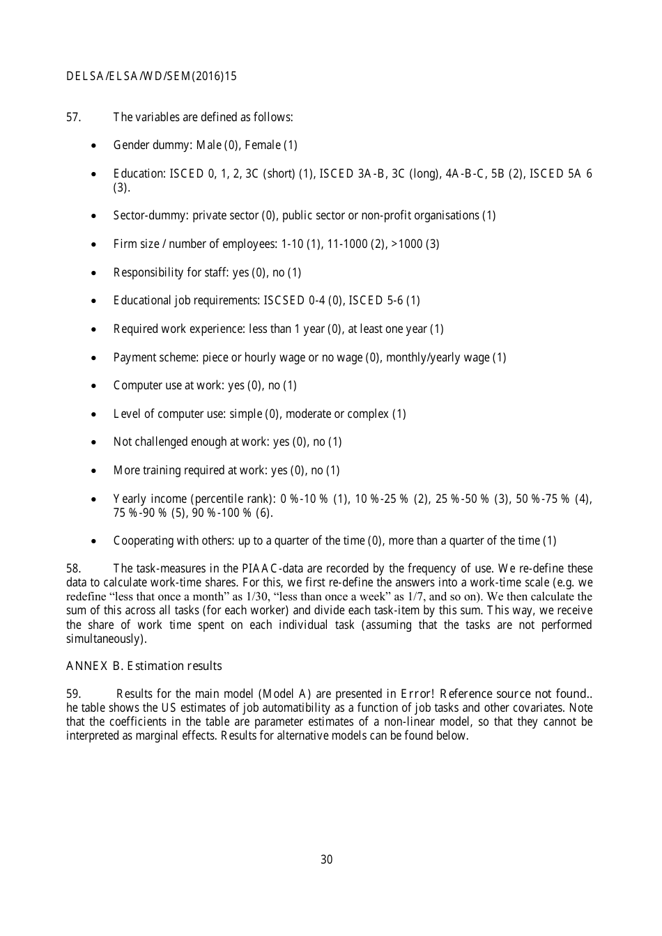 The Risk of Automation for Jobs in Oecd Countries: a Comparative Analysis - Melanie Arntz, Terry Gregory, Ulrich Zierahn, Page 31