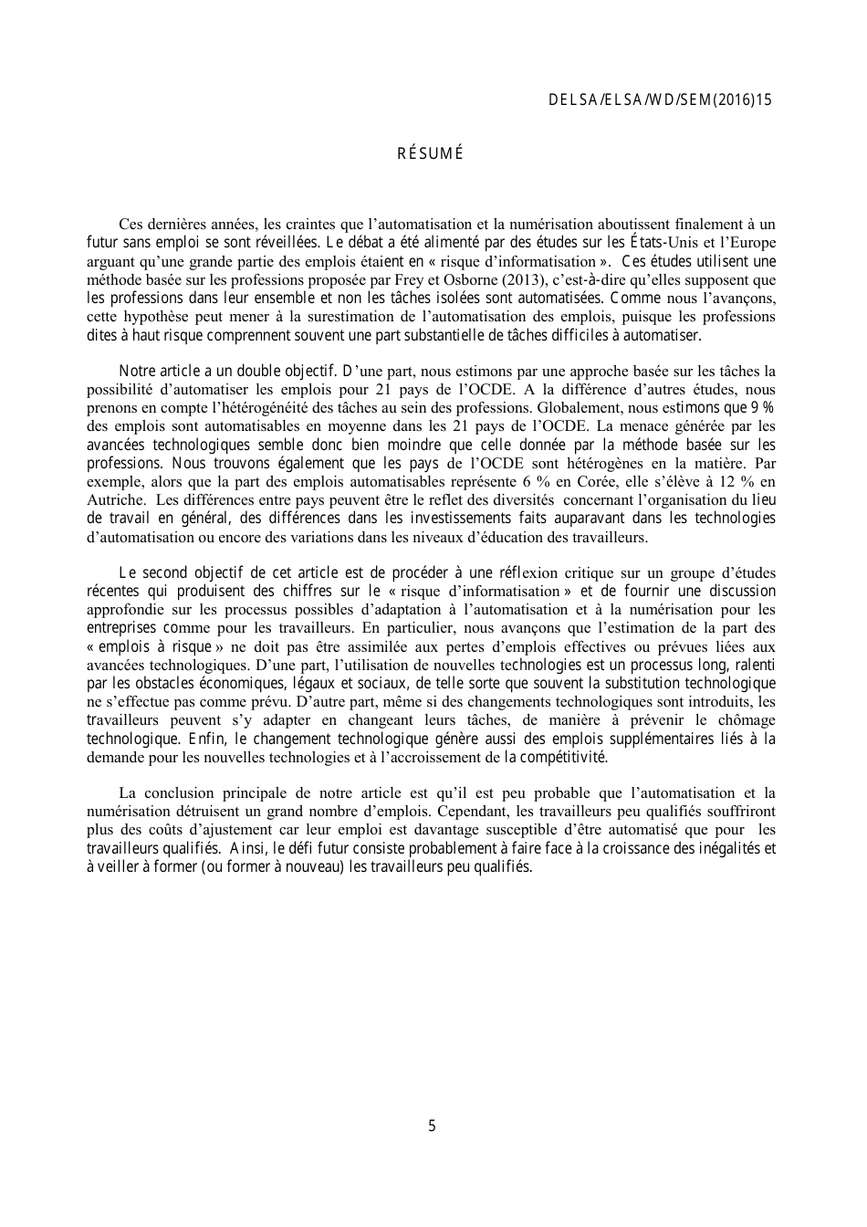 The Risk of Automation for Jobs in Oecd Countries: a Comparative Analysis - Melanie Arntz, Terry Gregory, Ulrich Zierahn, Page 6