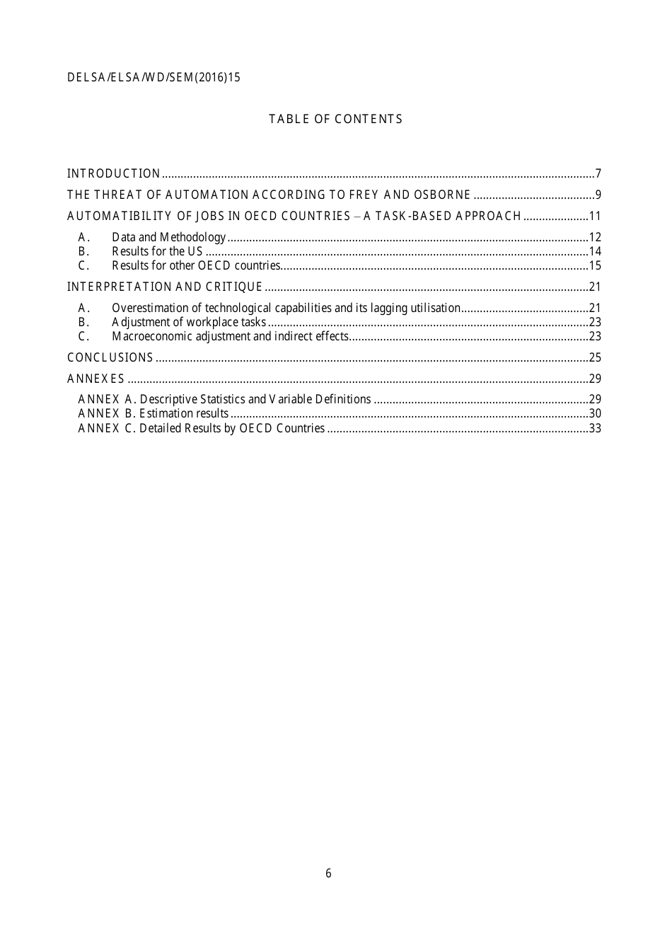 The Risk of Automation for Jobs in Oecd Countries: a Comparative Analysis - Melanie Arntz, Terry Gregory, Ulrich Zierahn, Page 7