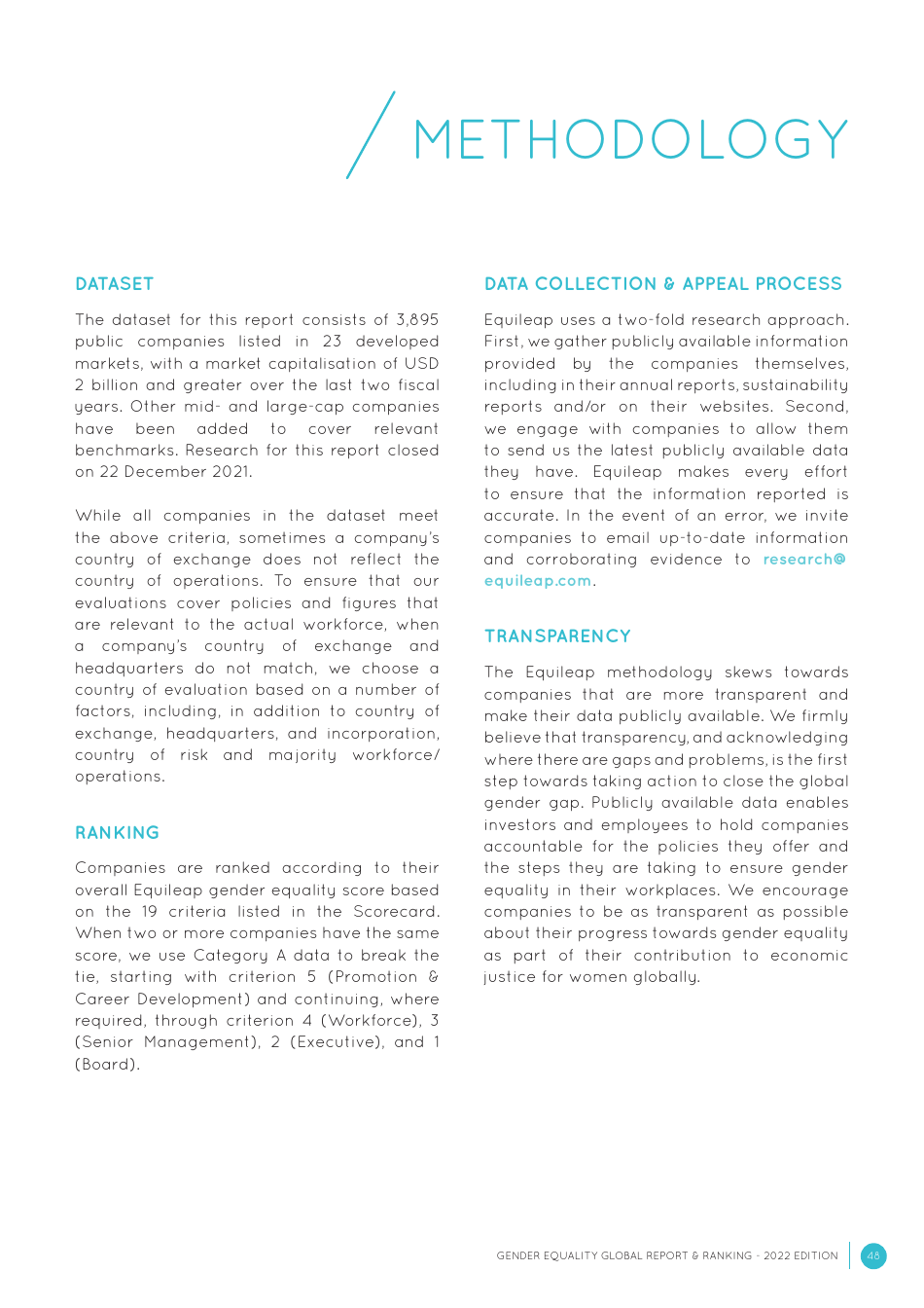 Gender Equality Global Report and Ranking, Page 48