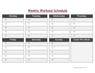 Weekly Workout Schedule Template