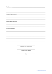 Soccer Player Evaluation Form, Page 3
