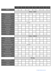 Baseball Tryout Evaluation Form, Page 2