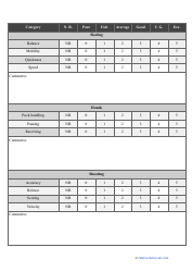 Hockey Player Evaluation Form, Page 2